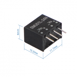 Mean Well SMU01N-24N Měnič DC/DC modulový 1W 24V Mean Well SMU01N-24N Měnič DC/DC modulový 1W 24V